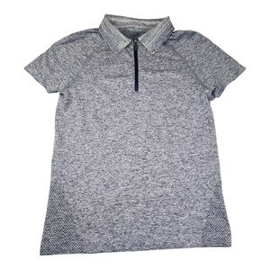 SOLD !!!!  Women's Size 6 Gray Swiftly Tech Shor Sleeve 1/4 Zip Shirt Top